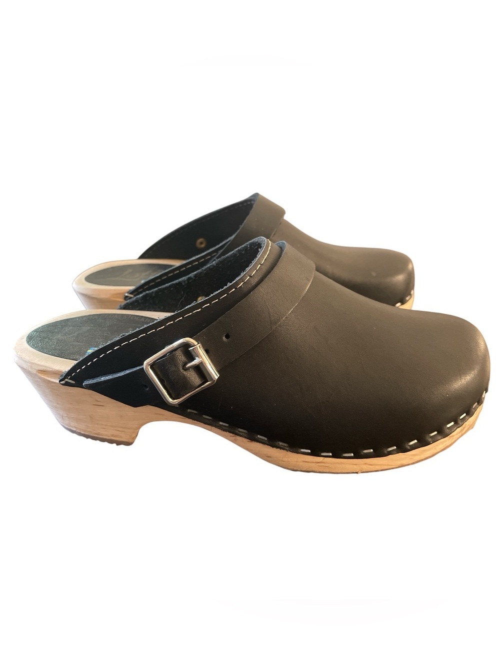 Free People x LOTTA From STOCKHOLM Black Minimalist Leather Clog 38 Scandi Boho